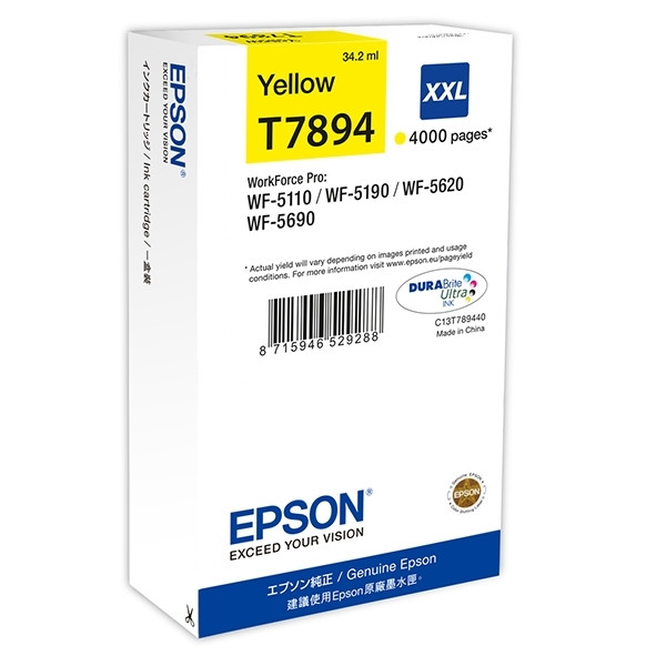 Epson T7894 gul bläckpatron extra hög kapacitet (original) C13T789440 026666 - 1