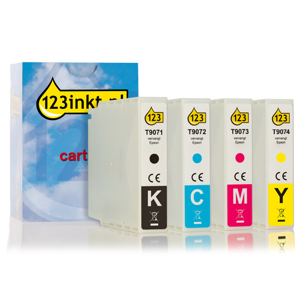 Epson T907 BK/C/M/Y bläckpatron 4-pack (varumärket 123ink) 127059 - 1