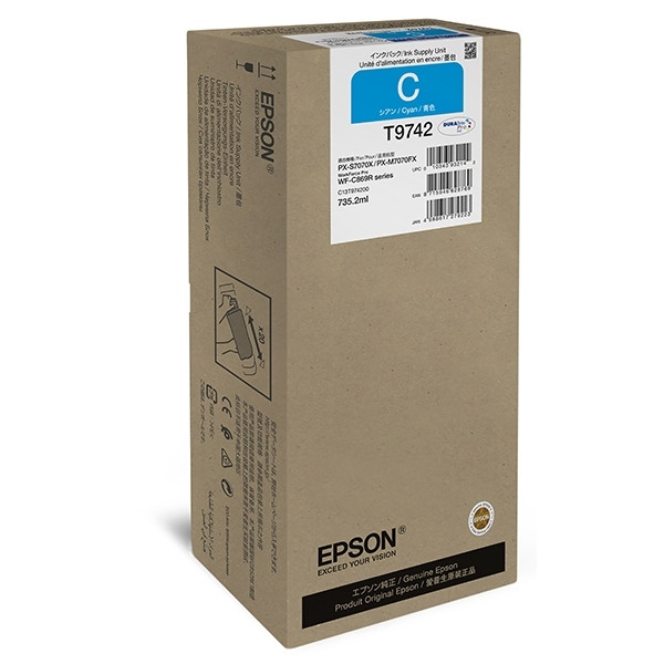 Epson T9742 cyan bläckpatron extra hög kapacitet (original) C13T974200 027052 - 1