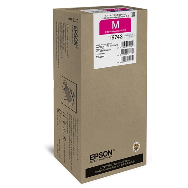 Epson T9743 magenta bläckpatron extra hög kapacitet (original) C13T974300 027054 - 1
