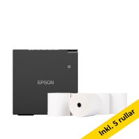 Epson TM-M30III (152) kvittoskrivare med WiFi, Ethernet och Bluetooth + 123ink vita kvittorullar 80x80x12mm (5st) 831988