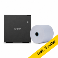 Epson TM-M30III (152) kvittoskrivare med WiFi, Ethernet och Bluetooth + Blue4est kvittorullar 80x80x12mm (5st) 832363
