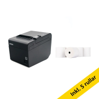 Epson TM-T20III (012) kvittoskrivare med Ethernet + 123ink vita kvittorullar 80x80x12mm (5st) 831986