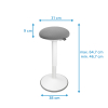 Ergonomisk sitt-stå-pall rund 47-64cm | 123ink | vit R26-2WH 390053 - 2