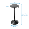 Ergonomisk sitt-stå-pall rund 57-82cm | 123ink | svart R26-1BK 390050 - 2