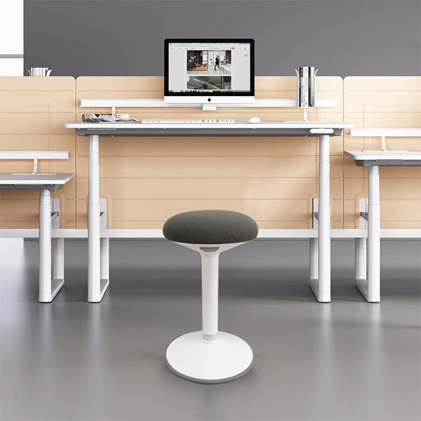 Ergonomisk sitt-stå-pall rund 57-82cm | 123ink | vit  390051 - 6