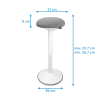 Ergonomisk sitt-stå-pall rund 57-82cm | 123ink | vit R26-1WH 390051 - 2