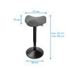 Ergonomisk sitt-stå-pall triangulär 48-65cm | 123ink | svart R06-2-BK 390048 - 2