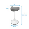 Ergonomisk sitt-stå-pall triangulär 48-65cm | 123ink | vit 65440085C R06-2-WH 390049 - 2