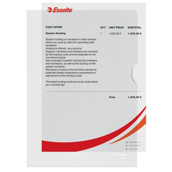 Aktmapp A5 105my | Esselte transparent | L-öppning | 100st SE001594 - 1