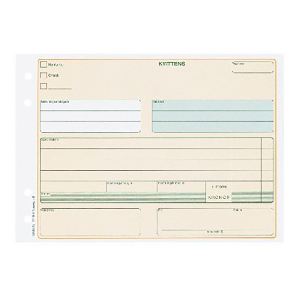 Esselte Blankett kvittens A5L (50 blad) 11115 360918 - 1