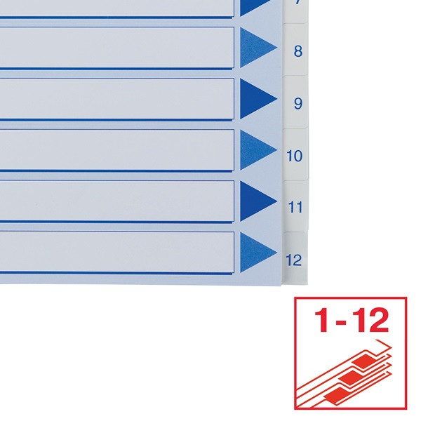 Esselte Pärmregister A4 | 1-12 | Esselte Non-Stop | polypropen 100136 238445 - 6