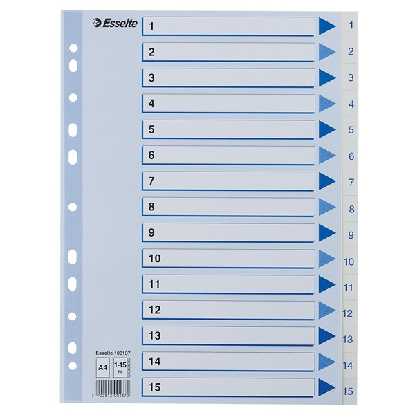 Pärmregister A4 | 1-15 | Esselte Non-Stop | polypropen 238446 - 1