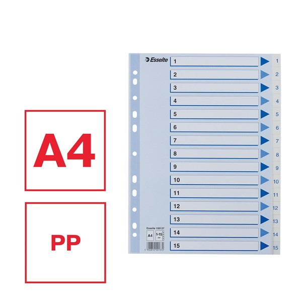 Pärmregister A4 | 1-15 | Esselte Non-Stop | polypropen 238446 - 6
