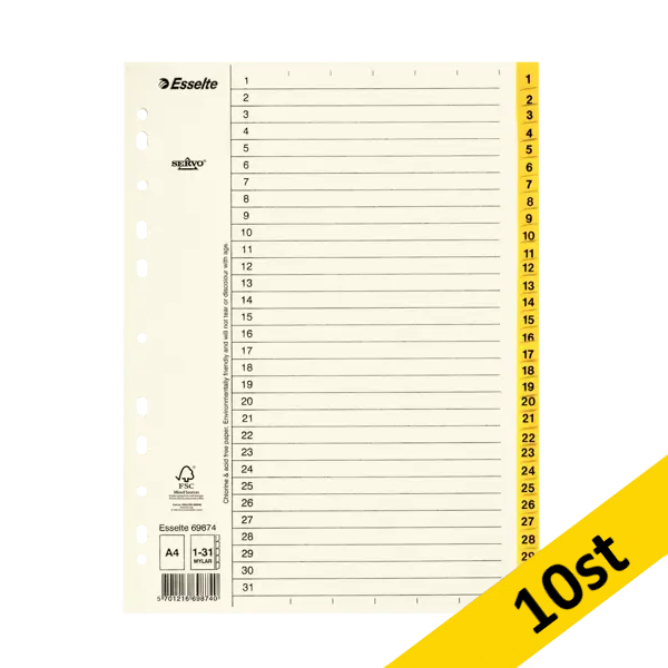 Pärmregister A4 | 1-31 | Esselte Servo | 10st SE001129 - 1