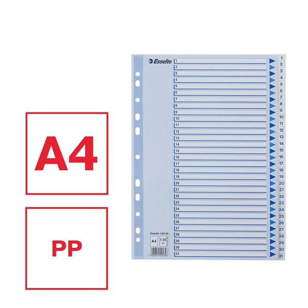 Pärmregister A4 | 1-31 | Esselte Non-Stop | polypropen 238447 - 3