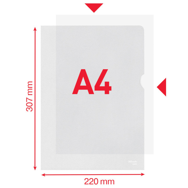 Plastficka A4 L-öppning 105my | Esselte 10st 227518 - 2