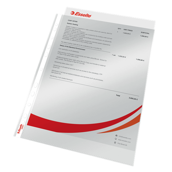 Plastficka A4 toppöppning 55my | Esselte 10st 238481 - 4