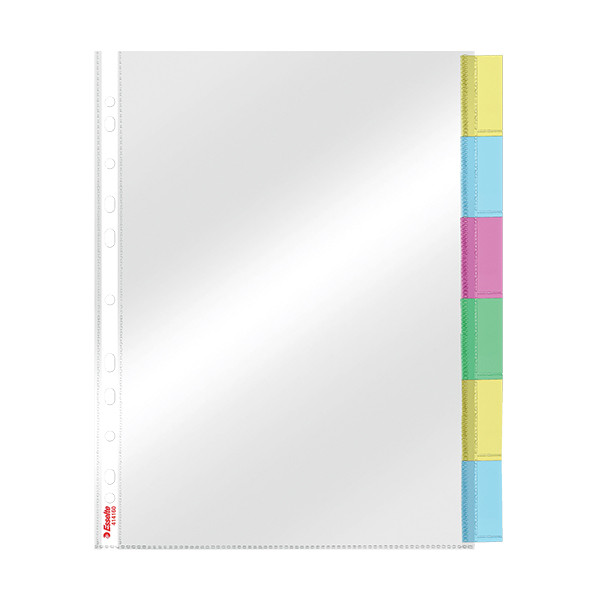 Plastfickor med 6 flikar | Esselte | toppöppning 203227 - 2