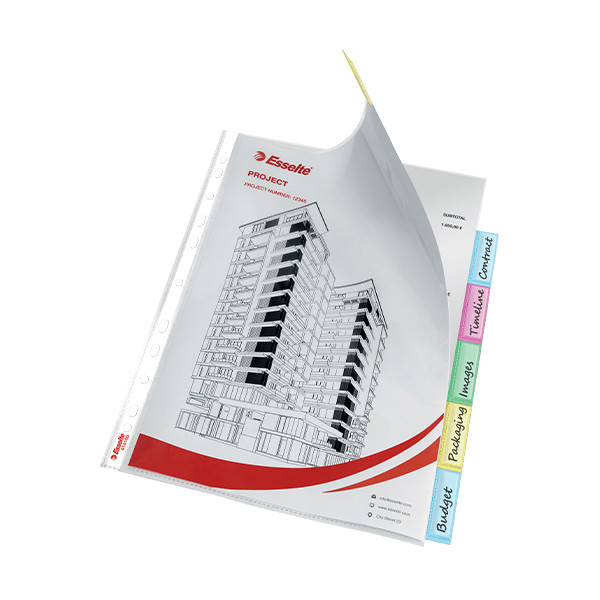 Plastfickor med 6 flikar | Esselte | toppöppning 203227 - 4