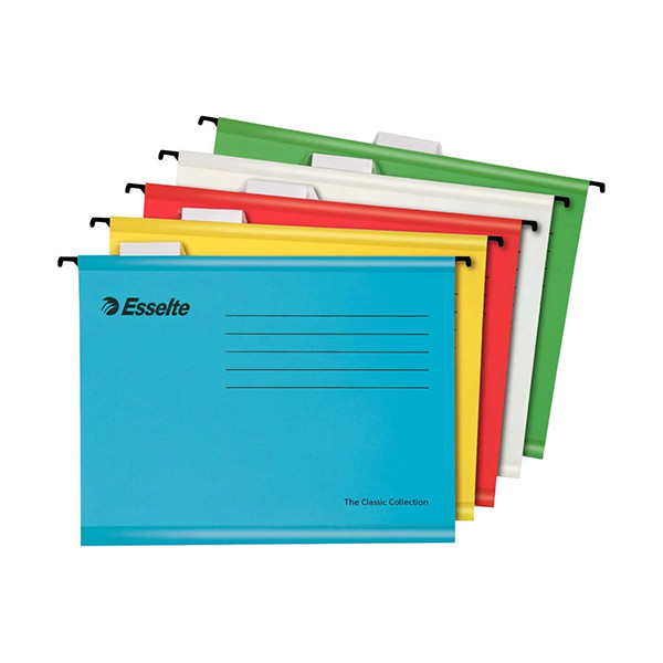 Esselte Vertikal hängmapp A4 | 330mm | Esselte Classic | blandade färger | 10st 93042 203292 - 1