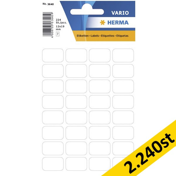 Etiketter | 12 x 19mm | vit | Herma 3640 | 224st x10 360835 - 1