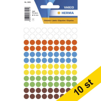 Etiketter Manuell ø8 färgsorterad | Herma 1831 | 540st x10  360845