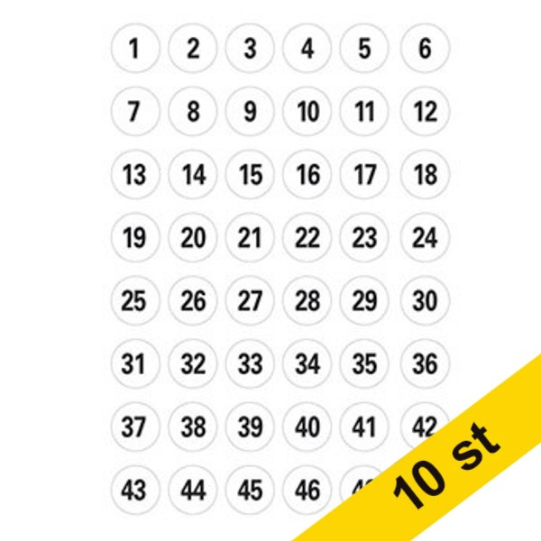 Etiketter Siffror 1-240 ø12 svart/vit | Herma 4124 | 240st x10 360838 - 1