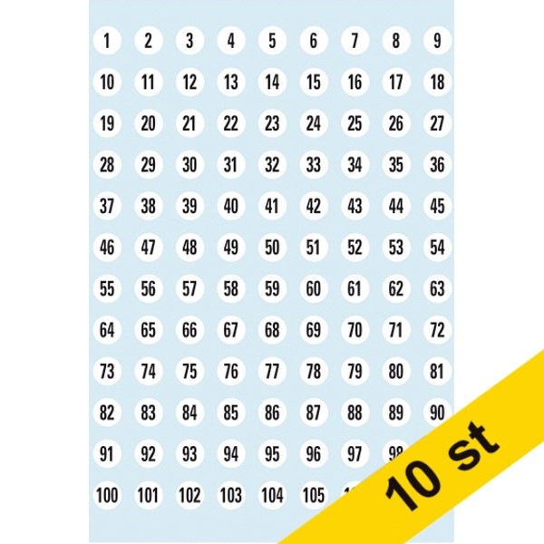 Etiketter Siffror 1-540 ø8 svart/vit | Herma 4128 | 540frp | 10st 360841 - 1