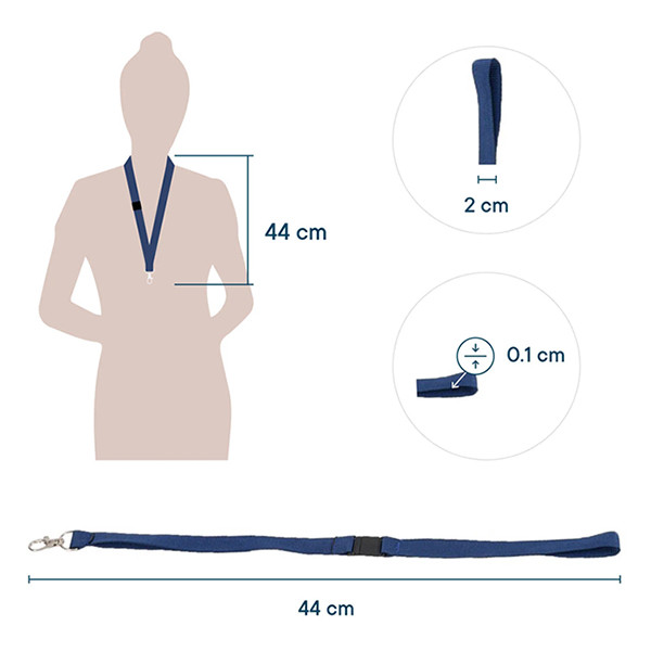 Textilband med karbinhake | Europel | blå 10st 226968 - 3