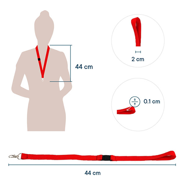 Textilband med karbinhake | Europel | röd 10st 226967 - 3