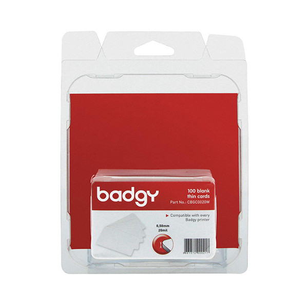 Evolis Badgy plastkort 0,50mm | 100st CBGC0020W 219760 - 1