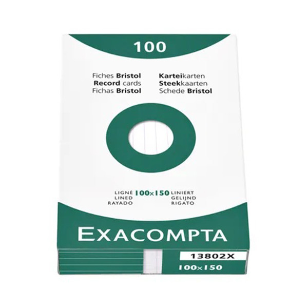 Indexkort linjerat | 100 x 150mm | Exacompta | vit | 100st 404431 - 1