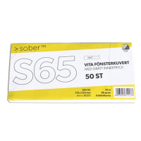 Fönsterkuvert S65 H2 vit fukthäftade | Mayer 50st 360023