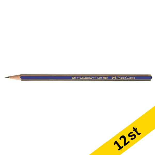 Faber-Castell Blyertspenna 2H | Faber-Castell Goldfaber 1221 | 12st  240037 - 1