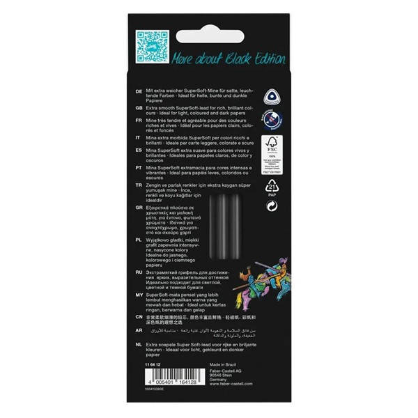 Färgpennor | Faber-Castell black edition | 12st⭐ 220162 - 2