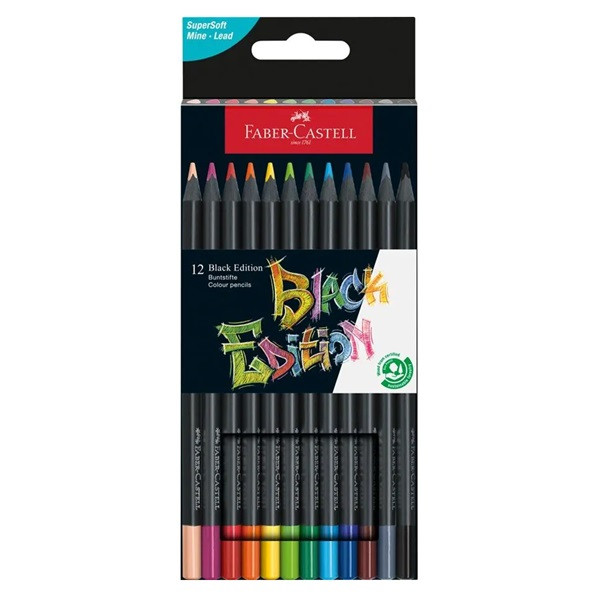 Faber-Castell Färgpennor | Faber-Castell black edition | 12st FC-116412 220162 - 1