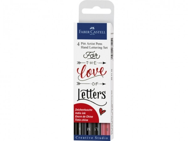 Faber-Castell Lettering set Love | Faber-Castell Pitt Artist Pens | 4st FC-267115 220086 - 1