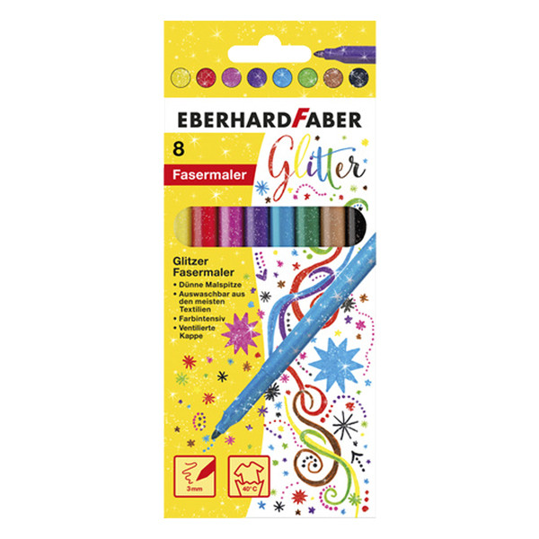 Faber-Castell Tuschpennor | Eberhard Faber Glitter | 8st EF-551008 220224 - 1