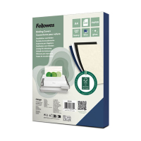 ​​​​​​​Inbindningsomslag A4 250 gram blå | Fellowes Chromolux 100st 213222
