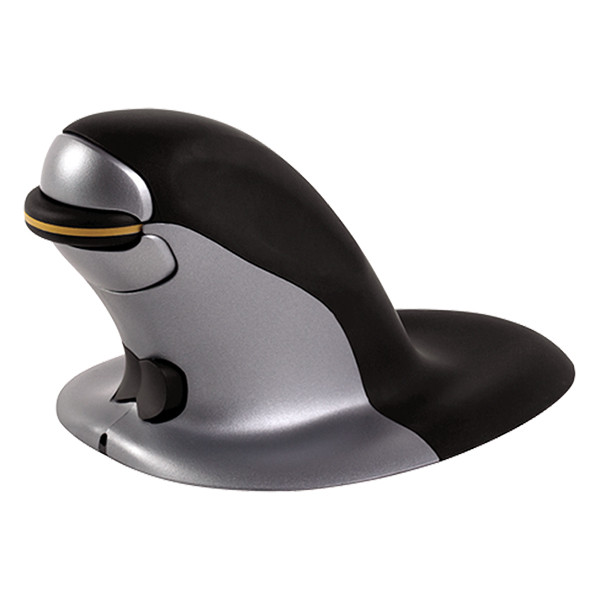 Datormus trådlös + ergonomisk | Fellowes Penguin Large | svart/grå 213104 - 1