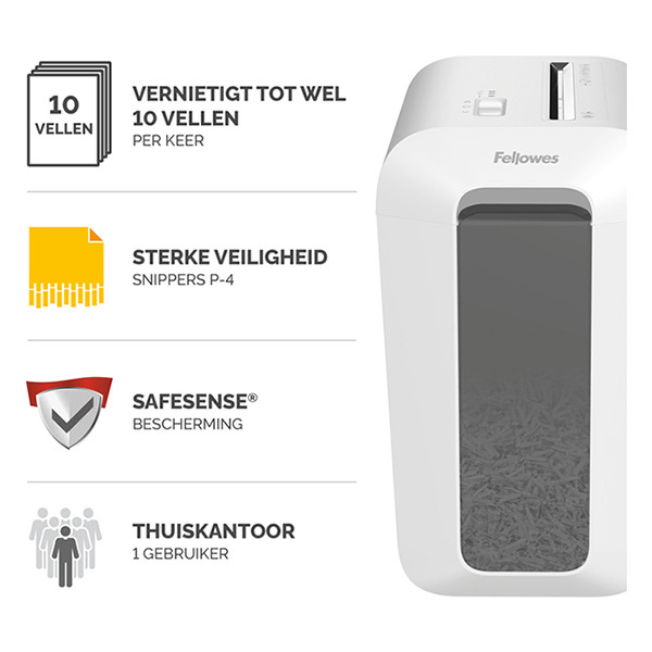 Fellowes Dokumentförstörare P4 | Fellowes Powershred LX65 vit [5,5kg] 1000110076 213005 - 2