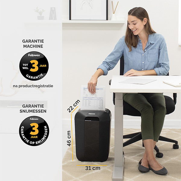 Fellowes Dokumentförstörare P4 | Fellowes Powershred LX70 svart [3,5kg] 4407501 213366 - 5