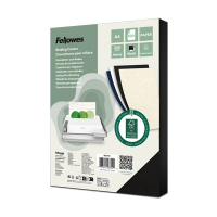 Inbindningsomslag A4 250 gram svart | Fellowes Leatherlook 100st 213199