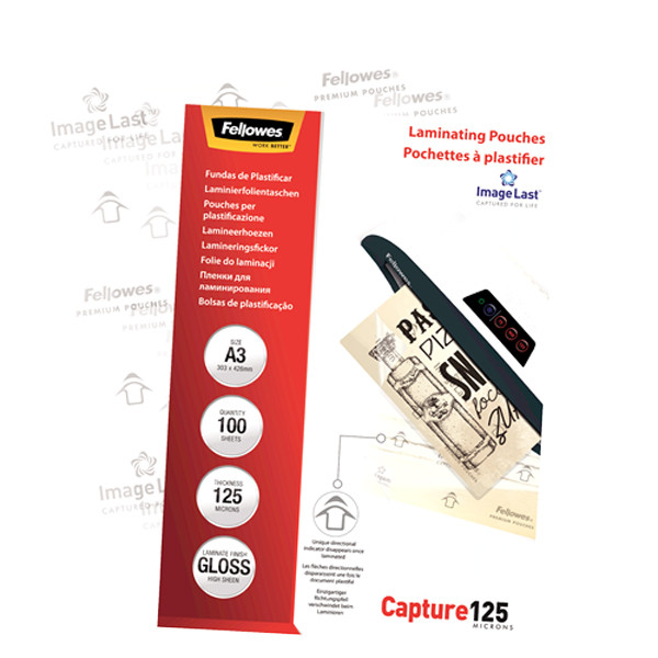 Fellowes Lamineringsfickor A3 125 mik. | blank | Fellowes ImageLast 100st 5307506 213386 - 5