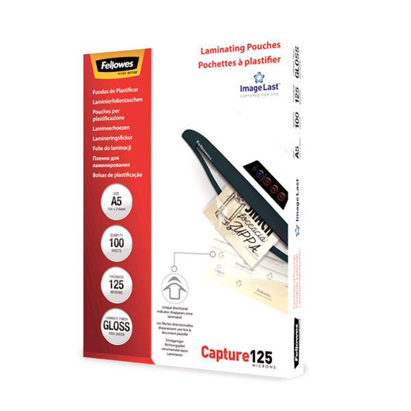 Fellowes Lamineringsfickor A5 125 mik. | blank | Fellowes ImageLast 100st 5307302 213384 - 1