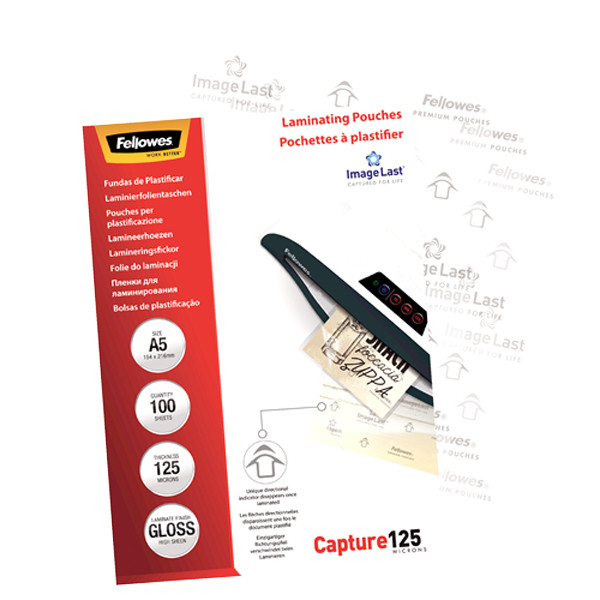 Fellowes Lamineringsfickor A5 125 mik. | blank | Fellowes ImageLast 100st 5307302 213384 - 4