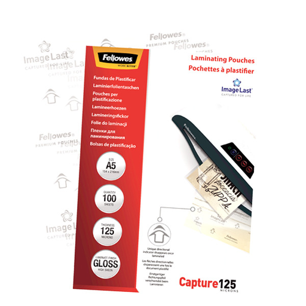 Fellowes Lamineringsfickor A5 125 mik. | blank | Fellowes ImageLast 100st 5307302 213384 - 5