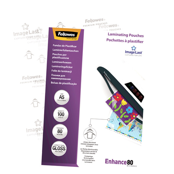 Fellowes Lamineringsfickor A5 80 mik. | blank | Fellowes ImageLast 100st 5306002 213380 - 5