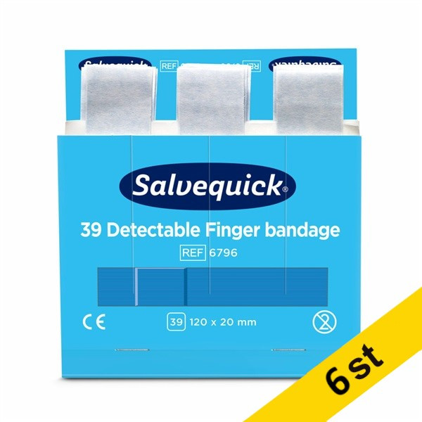 Fingerplåster detectable extra lång | Salvequick | 6st 501469 - 1
